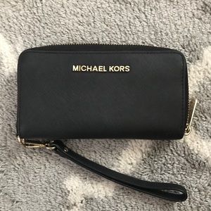 Michael Kors black wristlet